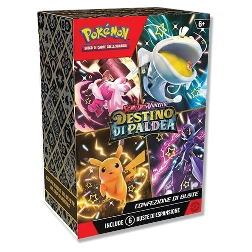 Pokemon Scarlatto e Violetto Destino di Paldea Box 6 Bustine 10 carte ...