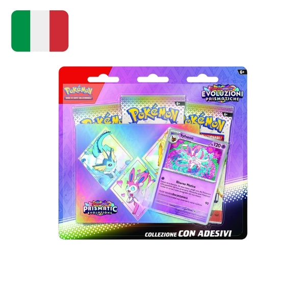 Pokemon Scarlatto e Violetto Evoluzioni Prismatiche - Collezione con adesivi con 3 bustine (ITA)